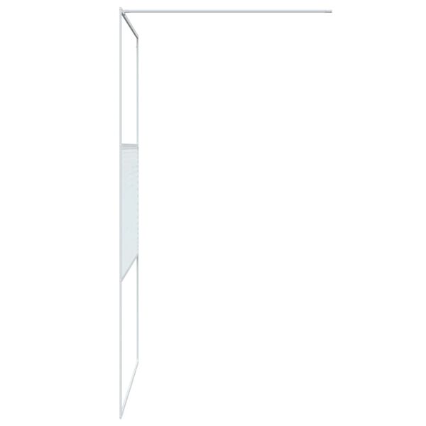 vidaXL Divis&oacute;ria de chuveiro branco 115x195 cm vidro ESG transparente