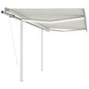 vidaXL Toldo autom&aacute;tico LED e sensor de vento 3x2,5 m cor creme