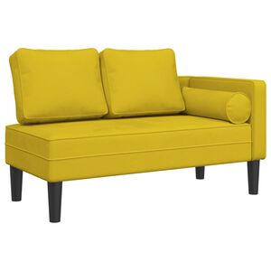 vidaXL Chaise longue com almofadões veludo amarelo