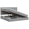 vidaXL Cama com arruma&ccedil;&atilde;o e colch&atilde;o Cinzento-claro 200 x 200 cm tecido