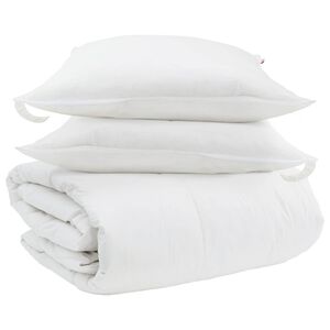 vidaXL Conjunto de Edredom 3 unid. Branco Pena de ganso