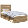 vidaXL Estrutura da Cama com cabeceira Carvalho Artesanal 75 x 190 cm