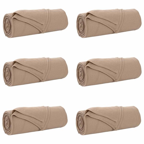 vidaXL Cobertores de Sof&aacute; 6 pcs Camelo 210 x 140 cm L&atilde;