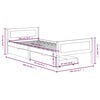 vidaXL Cama com 2 gavetas 100x200 cm pinho maci&ccedil;o castanho-escuro