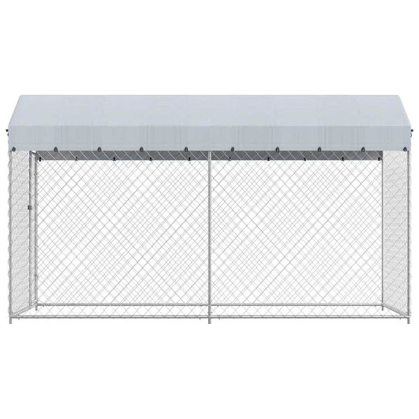 vidaXL Canil de exterior com toldo 382x192x225 cm