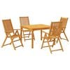 vidaXL Conjunto de jantar p/ jardim 5 pcs madeira de ac&aacute;cia maci&ccedil;a