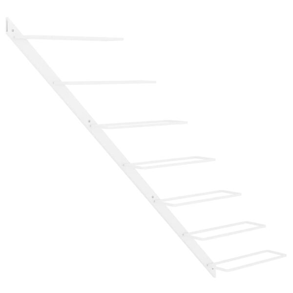 vidaXL Garrafeira de parede para 7 garrafas metal branco