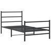 vidaXL Estrutura de cama com cabeceira e p&eacute;s 100x200 cm metal preto