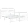 vidaXL Estrutura de cama com cabeceira e p&eacute;s 160x200 cm metal branco