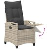 vidaXL Cadeira de Jardim Reclin&aacute;vel Cinza Claro e Cinza Escuro vime PE
