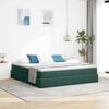 vidaXL Cama com arruma&ccedil;&atilde;o e colch&atilde;o Verde Escuro 180 x 200 cm Veludo