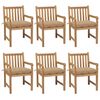 vidaXL Cadeiras de jardim c/ almofad&otilde;es beges 6 pcs teca maci&ccedil;a