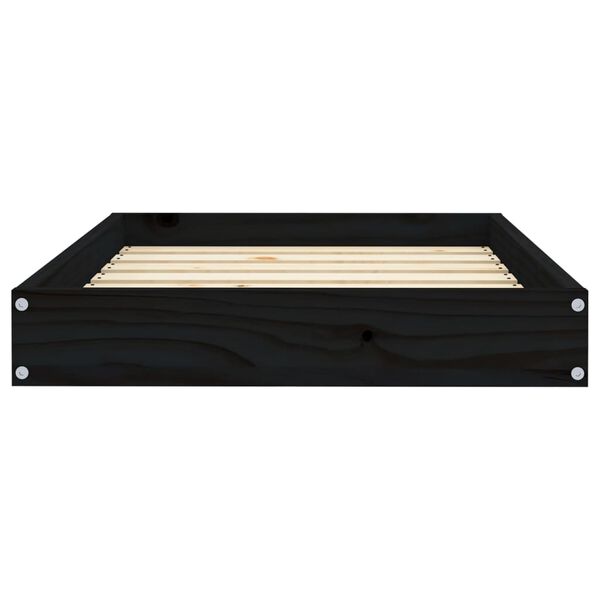 vidaXL Cama para c&atilde;es 71,5x54x9 cm madeira de pinho maci&ccedil;a preto