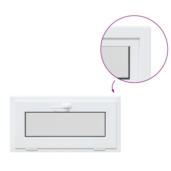 vidaXL Janela de por&atilde;o RISOR 80x40 cm basculante 2 vidros branco