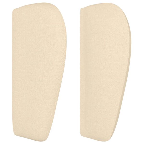 vidaXL Cabeceira de cama c/ abas tecido 103x23x78/88 cm creme
