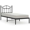 vidaXL Estrutura de cama com cabeceira 90x200 cm metal preto