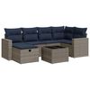 vidaXL 7 pcs conjunto sof&aacute;s p/ jardim c/ almofad&otilde;es vime PE cinzento