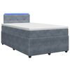 vidaXL Cama box spring com colch&atilde;o Cinzento-Escuro 120 x 200 cm Veludo