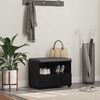 vidaXL Banco de Hall com almofada Carvalho Preto 60 x 38 x 46 cm