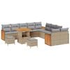 vidaXL Conjunto de Sof&aacute; de Jardim 17 pcs Bege e Cinza Claro vime PE