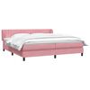 vidaXL Cama com molas/colch&otilde;es 180x220 cm veludo rosa
