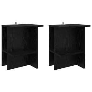 vidaXL Mesa de centro 2 pcs Carvalho Preto 40 x 30 x 49 cm