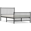 vidaXL Estrutura de cama com cabeceira e p&eacute;s 100x200 cm metal preto