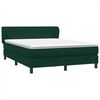 vidaXL Cama com molas/colch&atilde;o 160x220 cm veludo verde-escuro