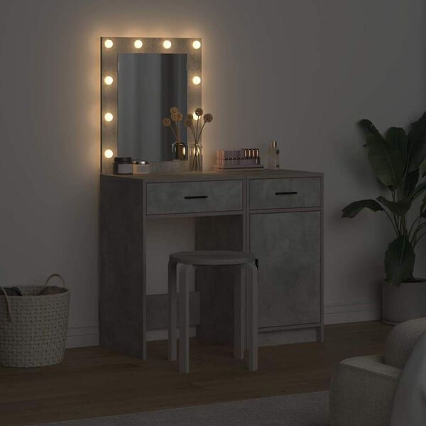 vidaXL Mesa de vestir com gaveta 2 pcs Cinzeto 50 x 41 x 135 cm