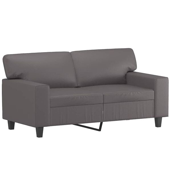 vidaXL Sof&aacute; de 2 lugares 120 cm couro artificial cinza