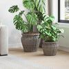 vidaXL Cesta de Plantador com armazenamento 2 pcs Cinzeto Rattan Lacak