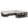 vidaXL Conjunto de Sof&aacute; de Jardim 12 unid. Preto e Branco Creme
