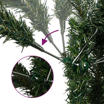 vidaXL Árvore de Natal artificial articulada c/ pinhas e bagas 210 cm