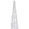 vidaXL Pir&acirc;mide ilumina&ccedil;&atilde;o decorativa LEDs acr&iacute;lico 90 cm branco frio