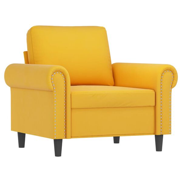 vidaXL Poltrona com apoio de p&eacute;s 60 cm veludo amarelo-claro