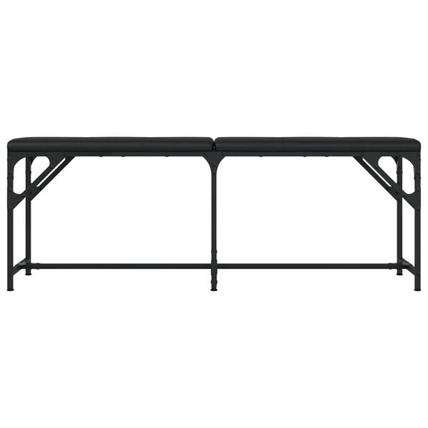 vidaXL Banco de jantar 124x32x45 cm a&ccedil;o e couro artificial preto