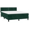 vidaXL Cama com molas/colch&atilde;o 140x200 cm veludo verde-escuro