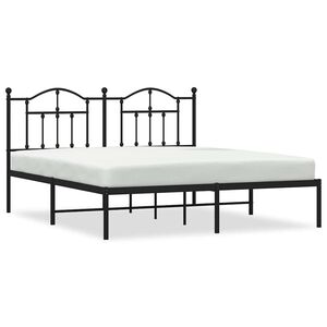 vidaXL Estrutura de cama com cabeceira 183x213 cm metal preto