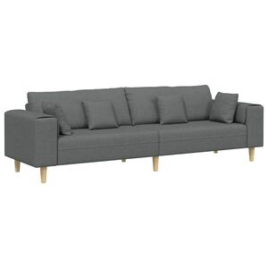 vidaXL Sof&aacute; Cinza Escuro 250 x 77 x 76 cm tecido
