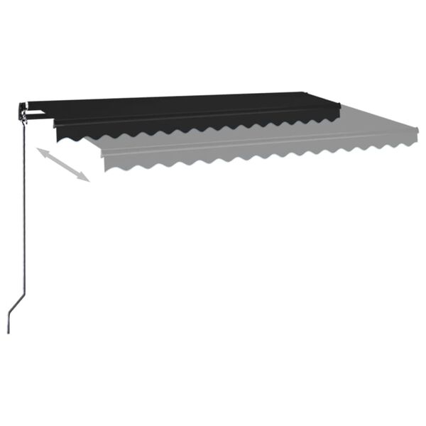 vidaXL Toldo retr&aacute;til manual com LED 400x350 cm antracite