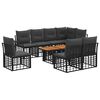 vidaXL Conjunto de Sof&aacute; de Jardim 9 unid. Preto e Cinza Escuro vime PE