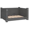 vidaXL Cama para c&atilde;es 55,5x45,5x28 cm madeira de pinho maci&ccedil;a cinzento