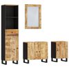 vidaXL 4 pcs conj. m&oacute;veis p/ casa de banho madeira de mangueira maci&ccedil;a
