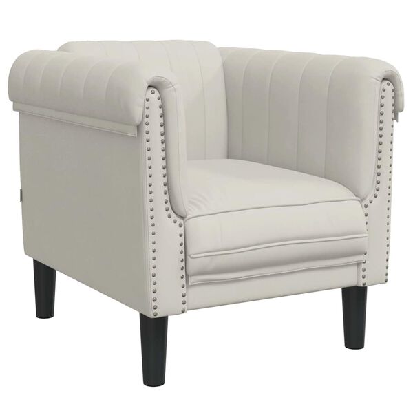 vidaXL 3 pcs conjunto de sofás veludo cor creme