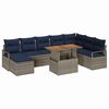 vidaXL Conjunto de Sof&aacute; de Jardim 9 unid. Cinza e Azul Marinho