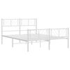 vidaXL Estrutura de cama com cabeceira e p&eacute;s 140x190 cm metal branco