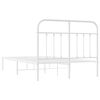 vidaXL Estrutura de cama com cabeceira 120x190 cm metal branco