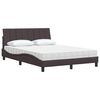 vidaXL Cama com colch&atilde;o Hanko 140x190 cm tecido castanho-escuro
