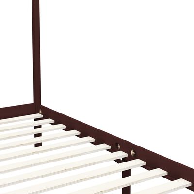 vidaXL Estrutura cama com toldo 160x200cm pinho maciço castanho-escuro