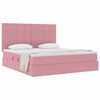 vidaXL Cama com arruma&ccedil;&atilde;o e colch&atilde;o Rosa 160 x 200 cm Veludo